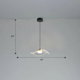 Sleek Led Pendulum Light: Ruffled Design Clear Acrylic Ideal For Dining Room / 19’ White
