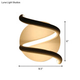Sleek Led White Wall Sconce: Acrylic Spiral Light Fixture With Minimalist Design
