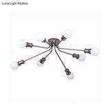 Sleek Linear Metallic Ceiling Lamp: Beautiful Semi-Flush Light For Kid’s Bedroom