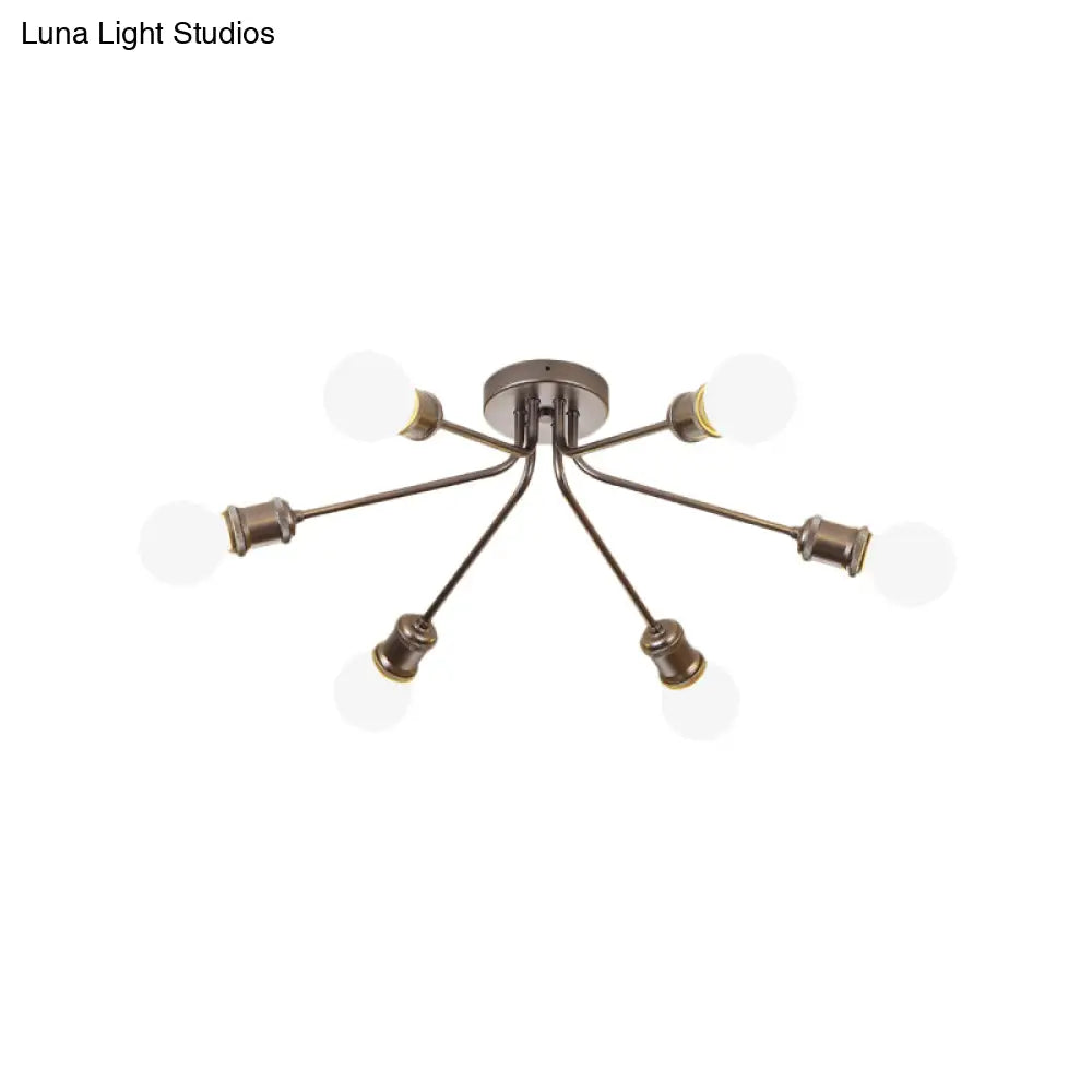 Sleek Linear Metallic Ceiling Lamp: Beautiful Semi-Flush Light For Kid’s Bedroom