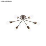 Sleek Linear Metallic Ceiling Lamp: Beautiful Semi-Flush Light For Kid’s Bedroom