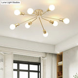 Sleek Linear Metallic Ceiling Lamp: Beautiful Semi-Flush Light For Kid’s Bedroom