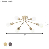 Sleek Linear Metallic Ceiling Lamp: Beautiful Semi-Flush Light For Kid’s Bedroom