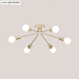 Sleek Linear Metallic Ceiling Lamp: Beautiful Semi-Flush Light For Kid’s Bedroom