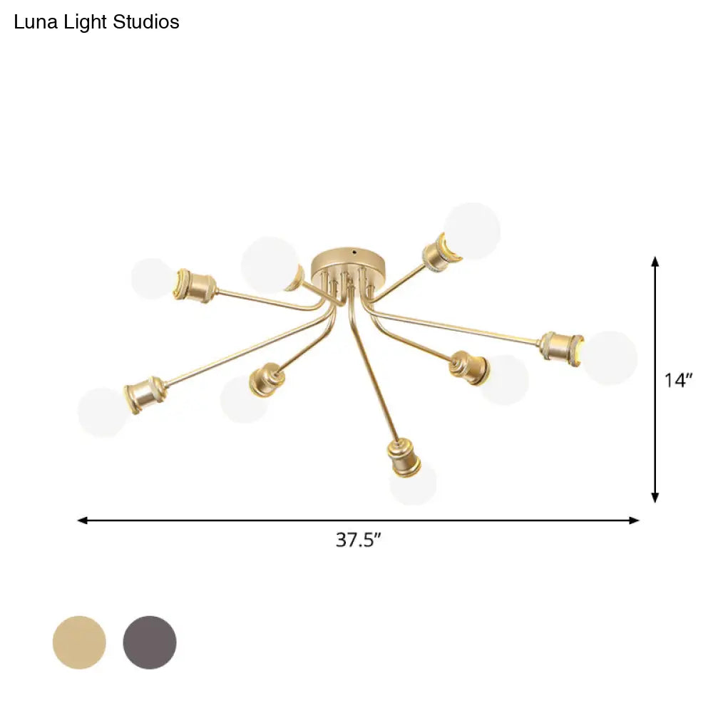 Sleek Linear Metallic Ceiling Lamp: Beautiful Semi-Flush Light For Kid’s Bedroom