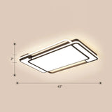 Sleek Living Room Illumination: Black Acrylic Led Rectangular Flush Mount Ceiling Lamp / 43’