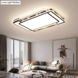 Sleek Living Room Illumination: Black Acrylic Led Rectangular Flush Mount Ceiling Lamp