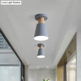 Sleek Macaron Conic Semi Flushmount Light - Grey/Pink/Yellow/Green