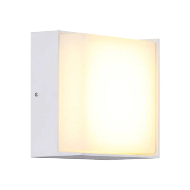 Sleek Metal And Acrylic Wall Sconce: Simplistic Round/Square Shade With Warm/White Led Lighting For