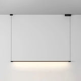 Sleek Metal Black Led Pendant Lamp For Stylish Island Table / Natural Rectangle