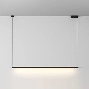 Sleek Metal Black Led Pendant Lamp For Stylish Island Table / Natural Rectangle