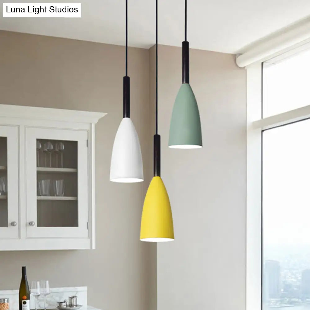 Sleek Metal Bottle Pendant Ceiling Light For Dining Room