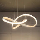 Sleek Metal Chandelier Pendant Light For Modern Living Rooms White / 19.5’