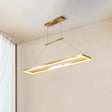 Sleek Metal Island Ceiling Led Pendant Light For Dining Room - Simplicity And Style Gold / 35.5 Warm