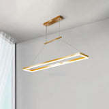 Sleek Metal Island Ceiling Led Pendant Light For Dining Room - Simplicity And Style Gold / 35.5