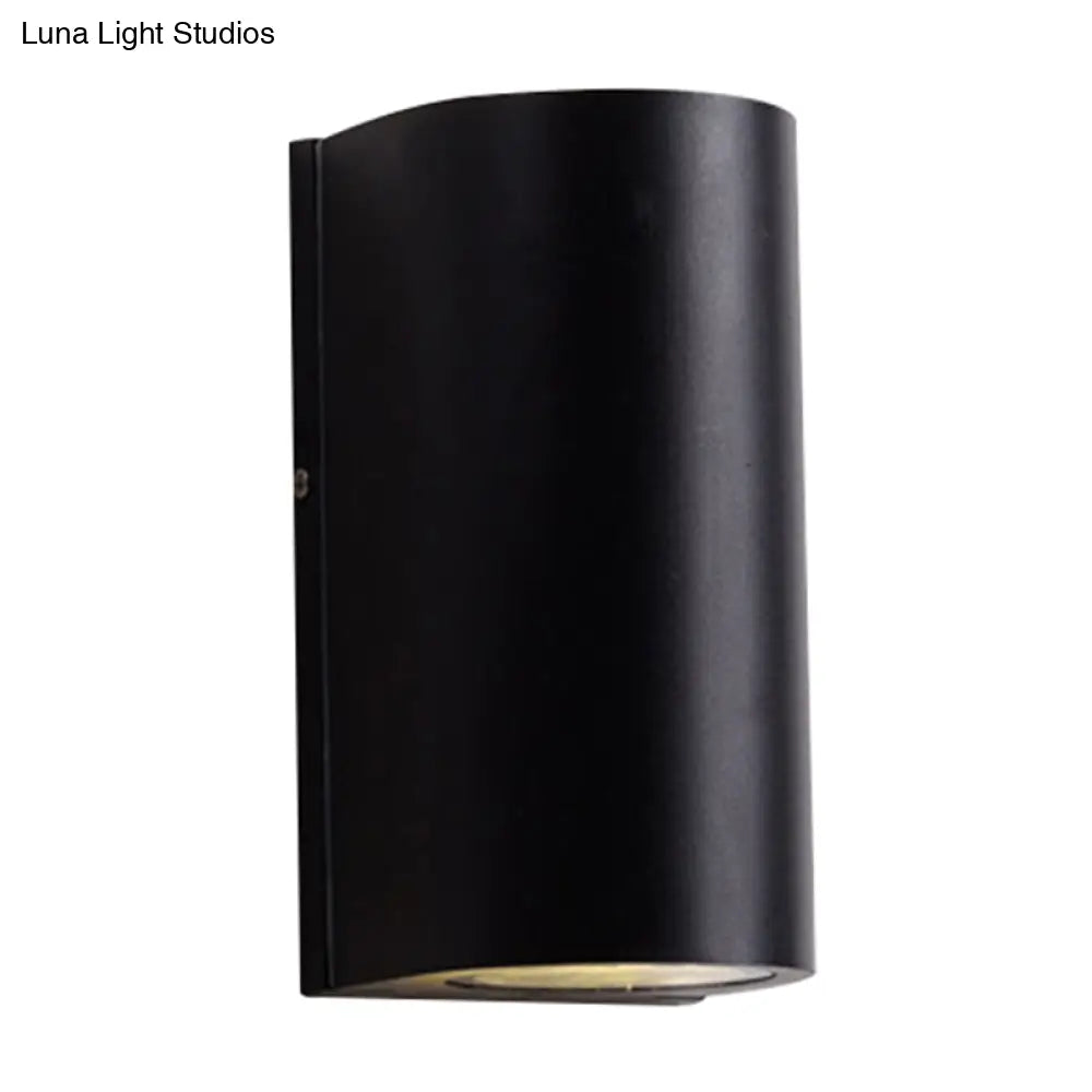 Sleek Metal Led Flush Mount Wall Sconce For Porch - Rectangle Cylinder Triangle Shapes Simplicity