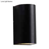 Sleek Metal Led Flush Mount Wall Sconce For Porch - Rectangle Cylinder Triangle Shapes Simplicity