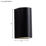 Sleek Metal Led Flush Mount Wall Sconce For Porch - Rectangle Cylinder Triangle Shapes Simplicity
