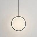 Sleek Metal Led Hanging Lamp Kit - Stylish Ring Pendant Light For Bedside Suspension 1 / Black Warm