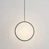 Sleek Metal Led Hanging Lamp Kit - Stylish Ring Pendant Light For Bedside Suspension 1 / Black Warm