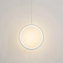 Sleek Metal Led Hanging Lamp Kit - Stylish Ring Pendant Light For Bedside Suspension 1 / White