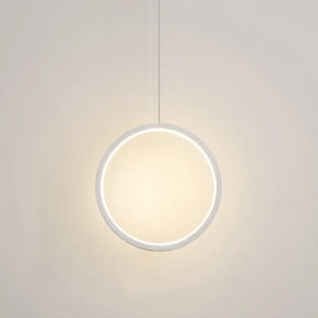 Sleek Metal Led Hanging Lamp Kit - Stylish Ring Pendant Light For Bedside Suspension 1 / White