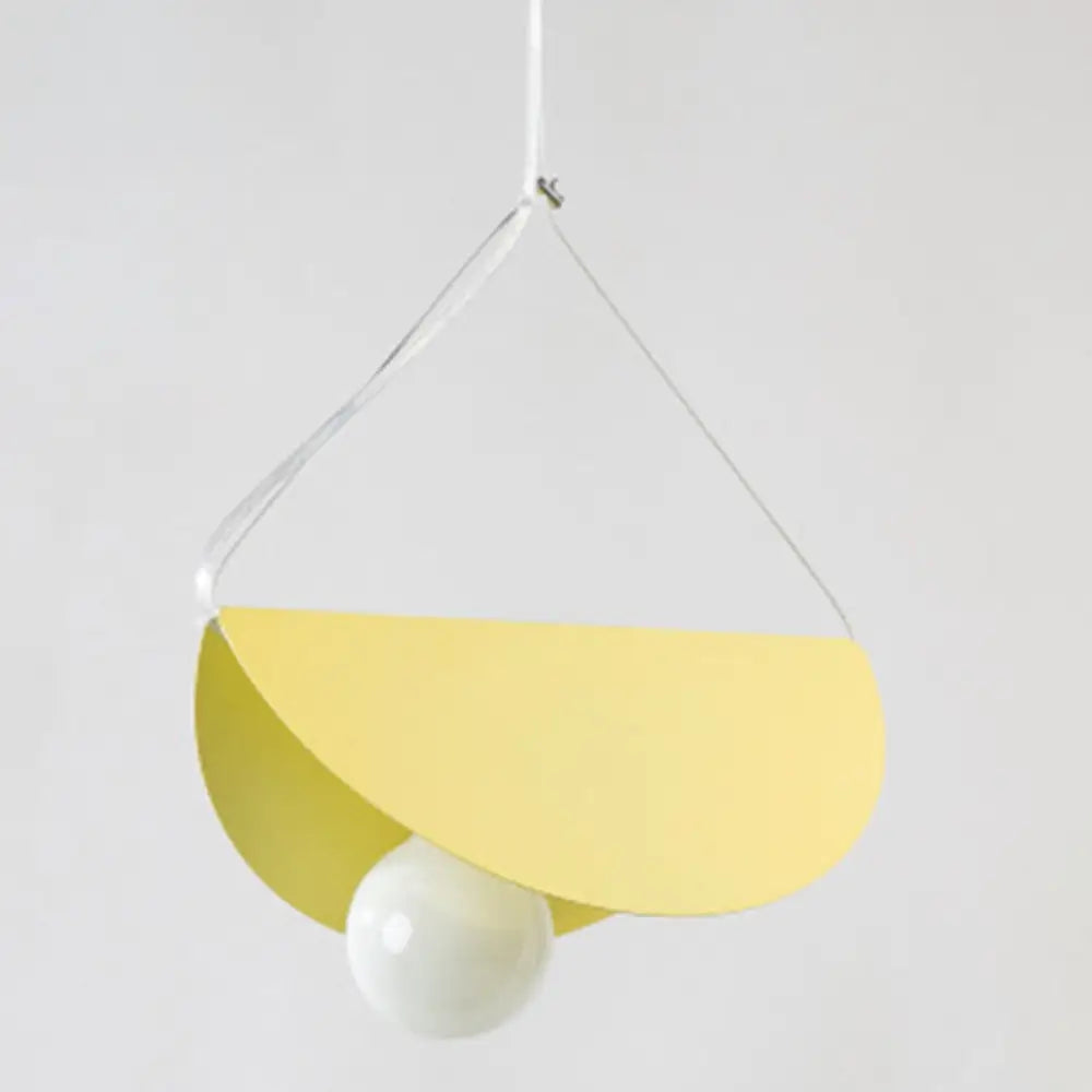 Sleek Metal Pendant Ceiling Light- Simplicity & Style In Living Room Lighting Yellow