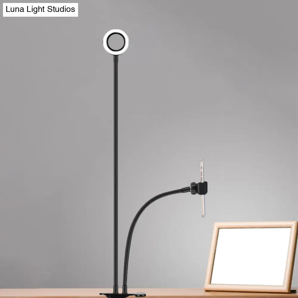 Sleek Metal Round Usb Mirror Lamp With Portable Led Fill Lighting And Flexible Arm Simplicity