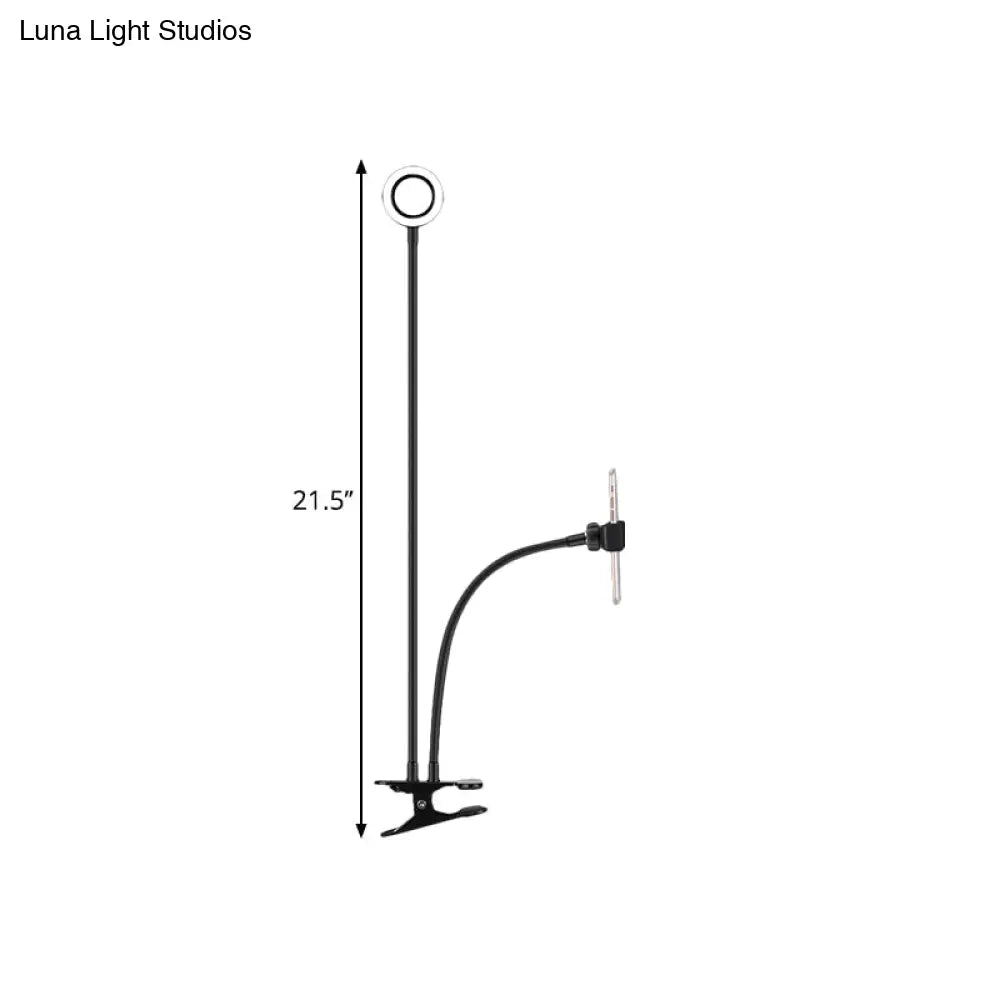 Sleek Metal Round Usb Mirror Lamp With Portable Led Fill Lighting And Flexible Arm Simplicity