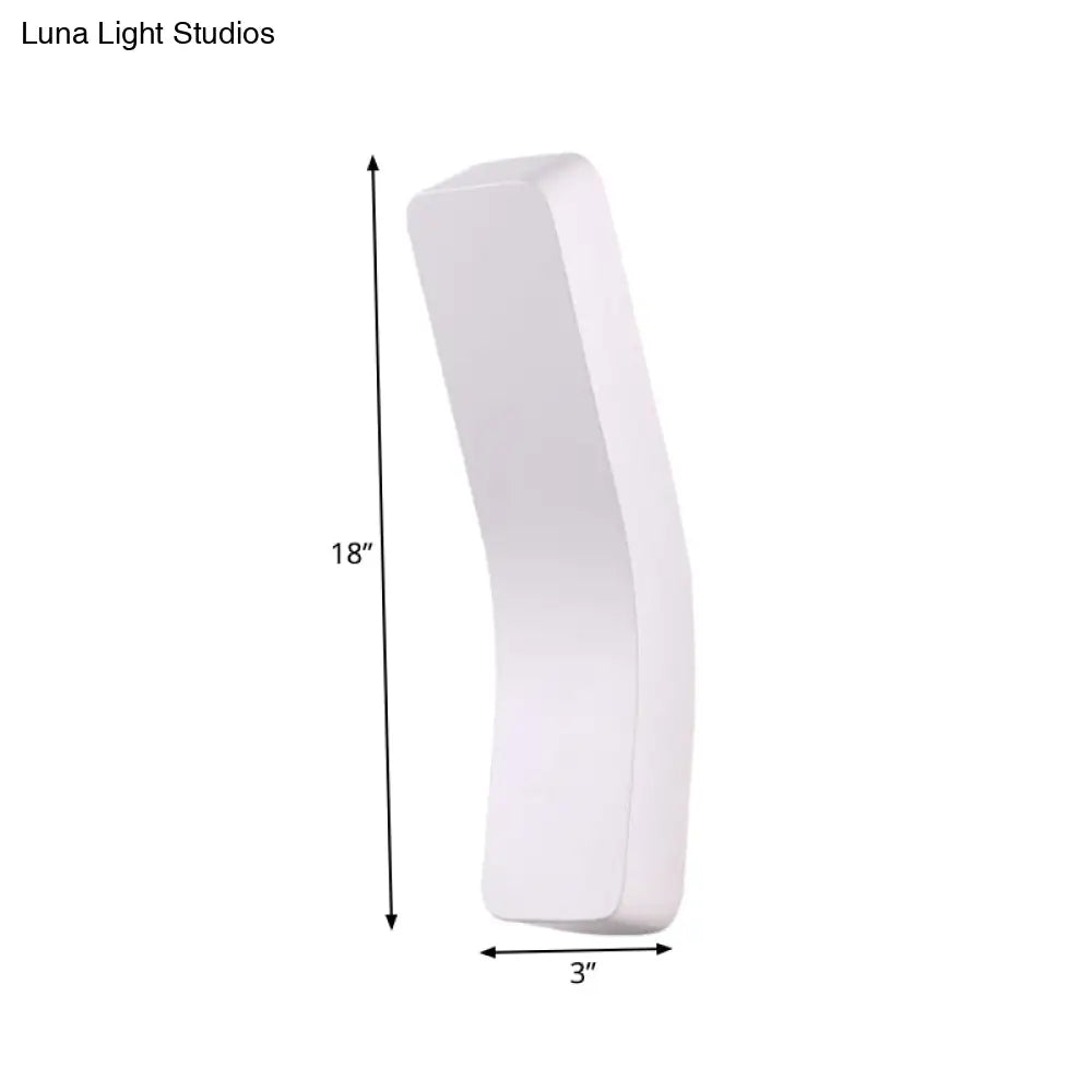 Sleek Metallic Bend Wall Mounted Led Lamp For Corridor With Warm/White Lighting