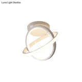 Sleek Metallic Black/White Led Flushmount Ceiling Lamp With Adjustable Warm/White Light -
