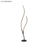 Sleek Metallic Branch Floor Reading Lamp - Modern Led Standing Light For Study Room