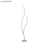 Sleek Metallic Branch Floor Reading Lamp - Modern Led Standing Light For Study Room