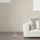 Sleek Metallic Branch Floor Reading Lamp - Modern Led Standing Light For Study Room