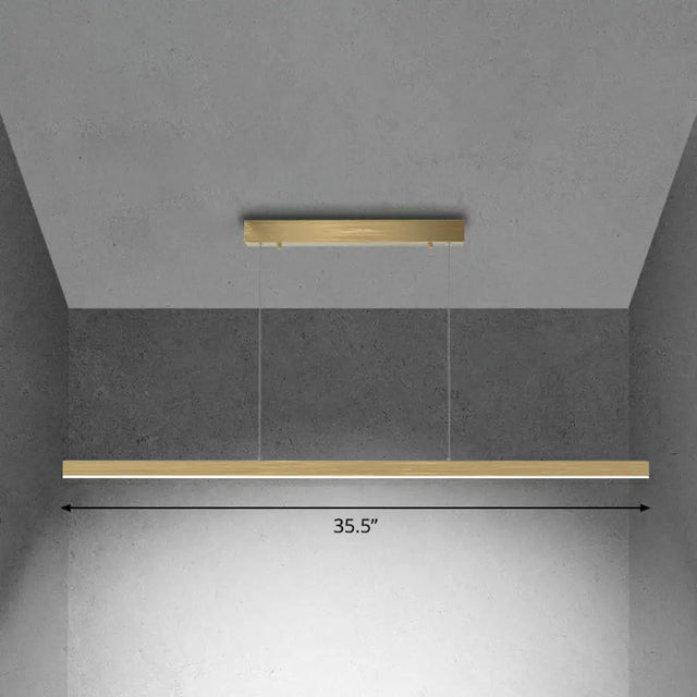 Sleek Metallic Led Pendant Chandelier For Conference Rooms Gold / White