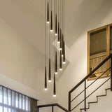 Sleek Metallic Spiral Ceiling Light With Acrylic Shade - Minimalistic Staircase Suspension Lighting