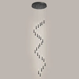 Sleek Metallic Spiral Ceiling Light With Acrylic Shade - Minimalistic Staircase Suspension Lighting
