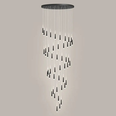 Sleek Metallic Spiral Ceiling Light With Acrylic Shade - Minimalistic Staircase Suspension Lighting