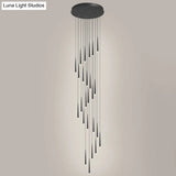 Sleek Metallic Spiral Ceiling Light With Acrylic Shade - Minimalistic Staircase Suspension Lighting