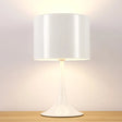 Sleek Minimalist Desk Lamp - Single Black/White Aluminum Candlestick Reading Light With Drum Shade