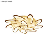 Sleek Modern Floral Flush Mount Lamp - 3/6/12-Head Acrylic Semi Ceiling Light In Warm/White