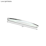 Sleek Modern Metal Vanity Lighting: Oval Shade Led Wall Light Sconce In Chrome 15/21 Dia Warm/White