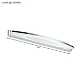 Sleek Modern Metal Vanity Lighting: Oval Shade Led Wall Light Sconce In Chrome 15/21 Dia Warm/White