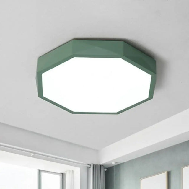 Sleek Octagon Led Flush Mount Lighting Fixture For Bedrooms