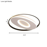 Sleek Oval Flush Light With Orbit Design Simple Acrylic Led Ceiling Lighting For Bedroom Warm/White