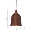 Sleek Rattan Pendant Ceiling Light For Minimalist Restaurant - Basket Suspension Lighting Coffee /