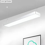 Sleek Rectangular Led Hanging Light - Minimal Silver/Black/White 23.5’/35.5’/47’ Long 5’/8’/12’ Wide