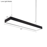 Sleek Rectangular Led Hanging Light - Minimal Silver/Black/White 23.5’/35.5’/47’ Long 5’/8’/12’ Wide