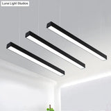 Sleek Rectangular Led Hanging Light - Minimal Silver/Black/White 23.5’/35.5’/47’ Long 5’/8’/12’ Wide