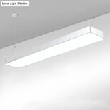 Sleek Rectangular Led Hanging Lighting - 23.5/35.5/47 Long | Slim Metal Shade Minimalistic